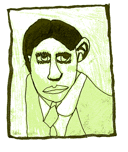 portrait de Franz Kafka, d'après photo, par Rudy Waegemans